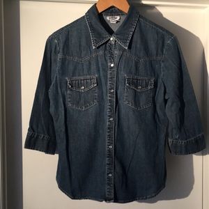 Vintage Old Navy Denim Western Snap Button Shirt